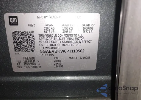 2023 Buick Enclave Premium Awd из США, поврежденный, VIN 5GAEVBKW6PJ110562